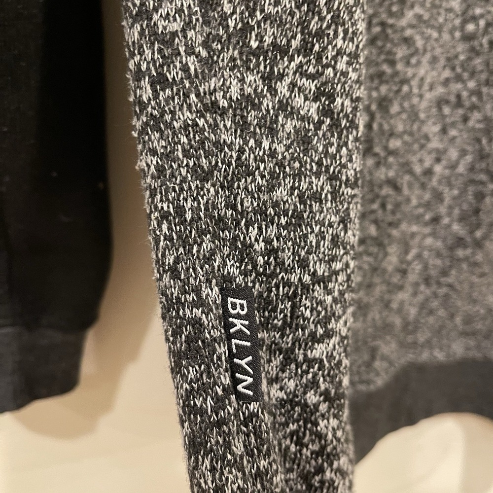 Brooklyn Cloth Men's Marled Knit Hoodie Black Grey Urban Cozy Core Streetwear M - Picture 7 of 9